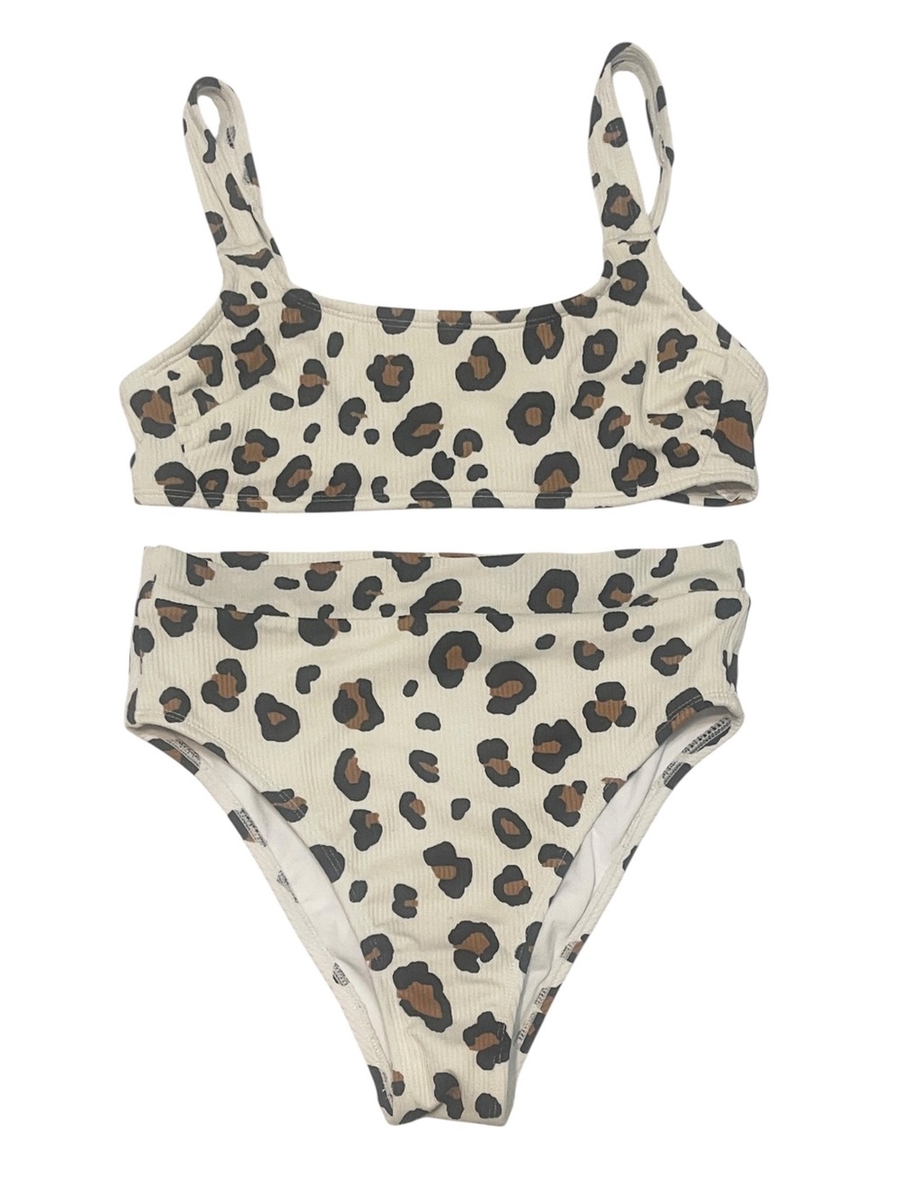 Xhilaration Leopard Print High Waist Sports Bra Bikini Summer Beach Pool Medium